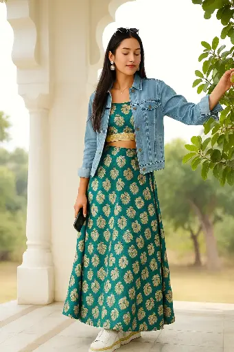 Lahanga with backless blouse